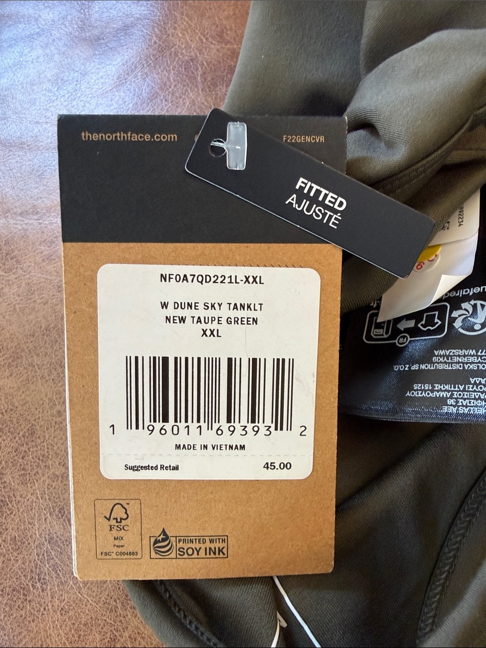 NWT The North Face Women’s Dune Sky Tanklet Tank Top Sz XXL New Taupe Green - Picture 6 of 6
